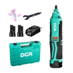 Máy Mài Khuôn Cỡ Nhỏ DCA ADSJ10(TYPE EK) - Thân Máy, 2 Pin 12V 2ah, Sạc, Hộp Nhựa