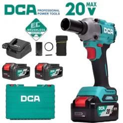 Máy Siết Bu Lông Dùng Pin DCA ADPB358 (TYPE FK) BLDC - Thân Máy, 2 Pin 20V 5ah, Sạc, Túi Vải