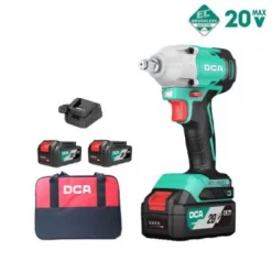 Máy Siết Bu Lông Dùng Pin DCA ADPB298 (TYPE BM) BLDC - Thân Máy, 2 Pin 20V 4ah, Sạc, Túi Vải