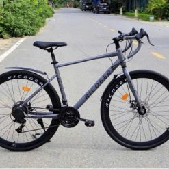 Xe Đạp Touring RICOGER RC-8 Tay Cong Khung Thép Sơn Tĩnh Điện, Bộ Đề Số SUNRUN 24 Tốc Độ, Vành Thép 700C, Phanh Đĩa Cơ Trước/Sau