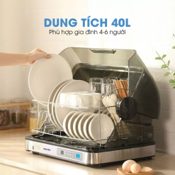 Máy Sấy Bát Kalite Crystal Dry, Dung Tích 40L sấy khô, khử khuẩn UV