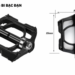 Bàn đạp Pedal nhôm bạc đạn, 3 vòng bi bạc đạn