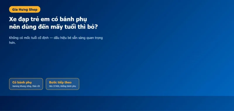 Khi nào nên bỏ bánh phụ xe đạp trẻ em - Xaming khung võng có bánh phụ tháo rời, Sito ST400 không cần bánh phụ