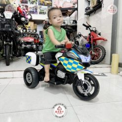 Xe Máy Điện Cảnh Sát Police 608, 3 bánh, Cho Bé 2-4 Tuổi