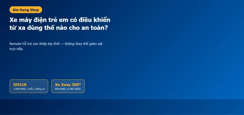 2 mẫu xe máy điện trẻ em có điều khiển từ xa tại Gia Hưng — Xe Máy Điện DH318 và Xe Xoay 360 Độ Có Điều Khiển